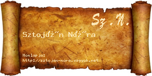 Sztoján Nóra névjegykártya