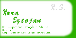 nora sztojan business card